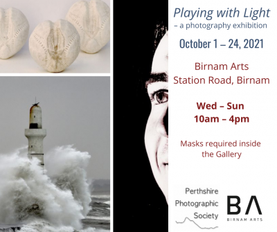 Playing with Light exhibition at Birnam Arts, October 1-24, 2021